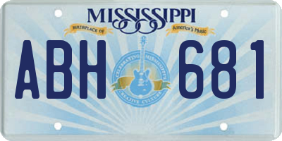 MS license plate ABH681