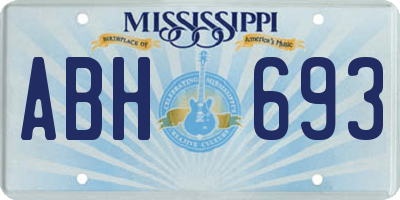 MS license plate ABH693