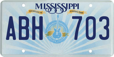 MS license plate ABH703