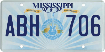 MS license plate ABH706