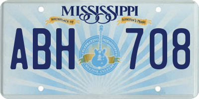 MS license plate ABH708