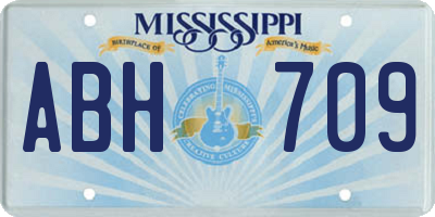 MS license plate ABH709
