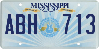 MS license plate ABH713