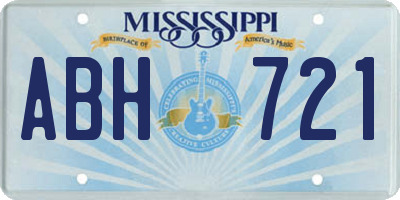 MS license plate ABH721