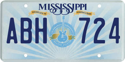 MS license plate ABH724