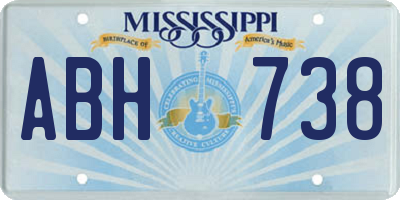 MS license plate ABH738