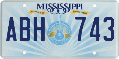 MS license plate ABH743