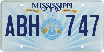 MS license plate ABH747