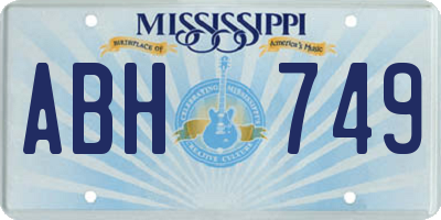 MS license plate ABH749