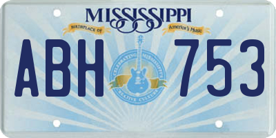MS license plate ABH753
