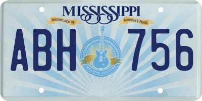 MS license plate ABH756