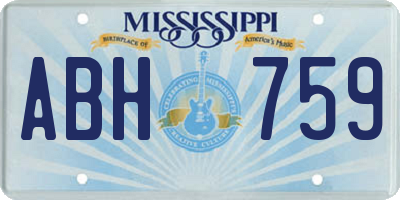MS license plate ABH759