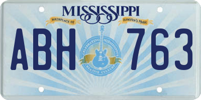 MS license plate ABH763