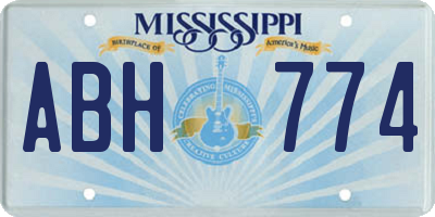 MS license plate ABH774