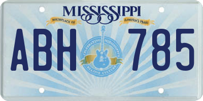 MS license plate ABH785