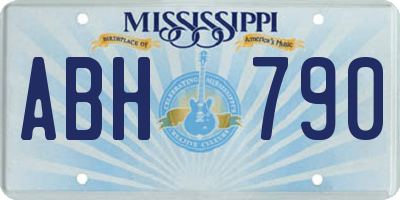 MS license plate ABH790