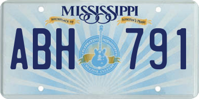 MS license plate ABH791