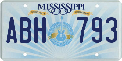 MS license plate ABH793