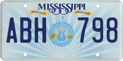 MS license plate ABH798