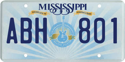 MS license plate ABH801