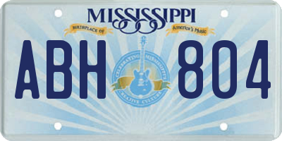 MS license plate ABH804