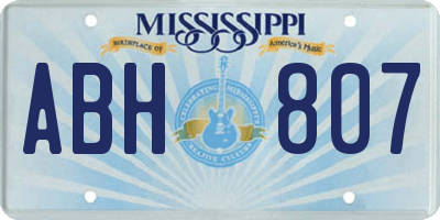 MS license plate ABH807