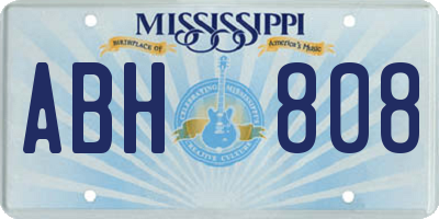 MS license plate ABH808