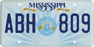 MS license plate ABH809
