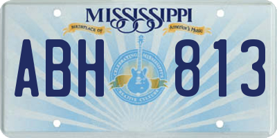 MS license plate ABH813
