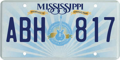 MS license plate ABH817