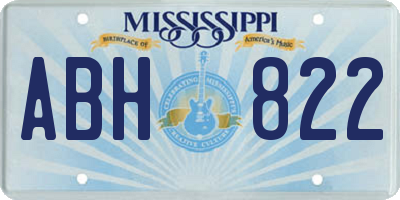 MS license plate ABH822