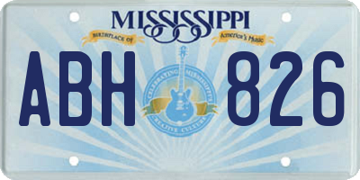 MS license plate ABH826