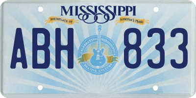 MS license plate ABH833