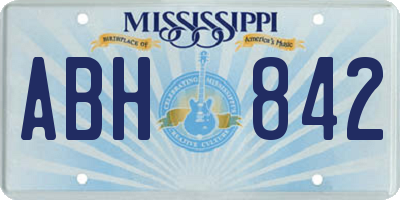 MS license plate ABH842