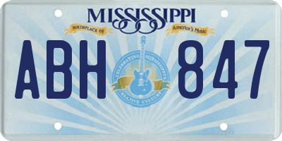 MS license plate ABH847