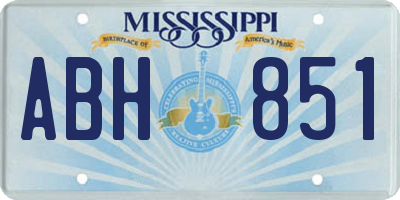 MS license plate ABH851