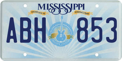 MS license plate ABH853