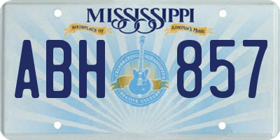MS license plate ABH857