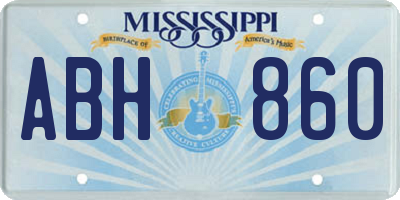 MS license plate ABH860
