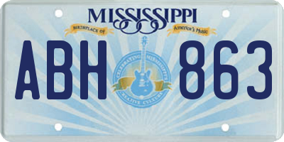 MS license plate ABH863
