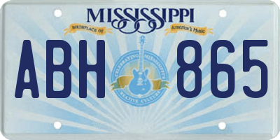 MS license plate ABH865