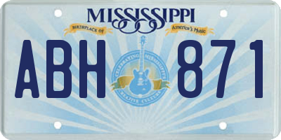 MS license plate ABH871
