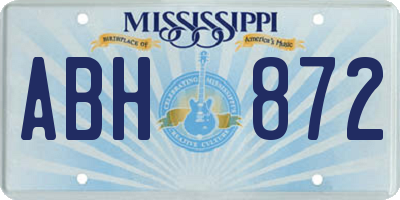 MS license plate ABH872