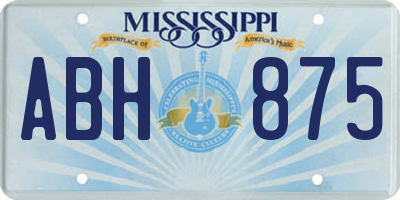 MS license plate ABH875