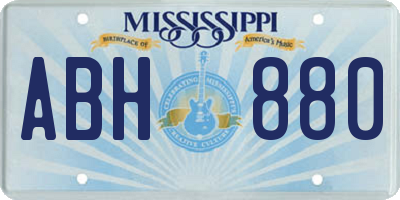 MS license plate ABH880