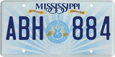 MS license plate ABH884