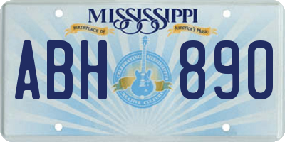 MS license plate ABH890