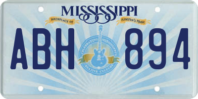 MS license plate ABH894