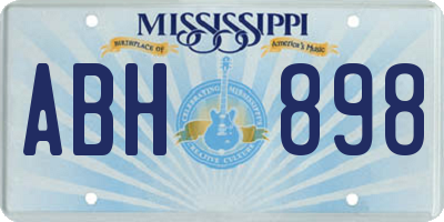 MS license plate ABH898