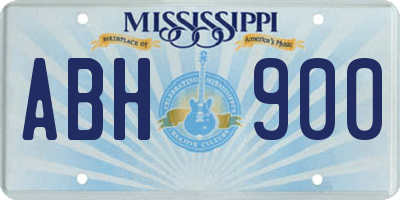 MS license plate ABH900